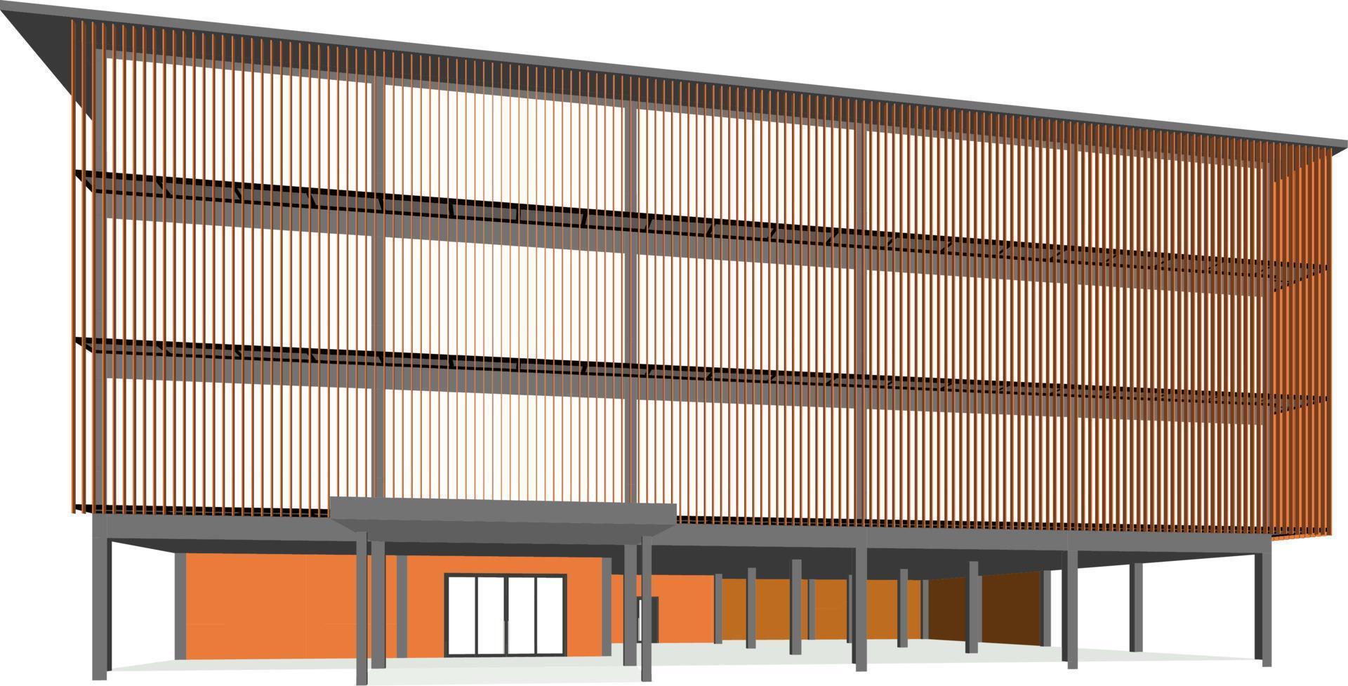 3D illustration of building project vector