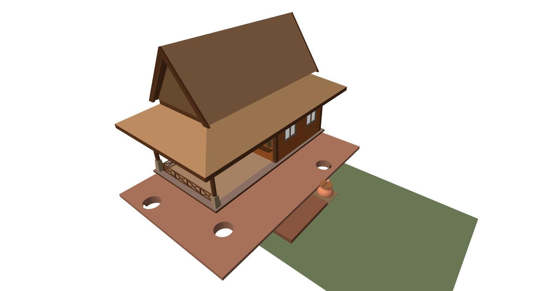 3D illustration of building project vector