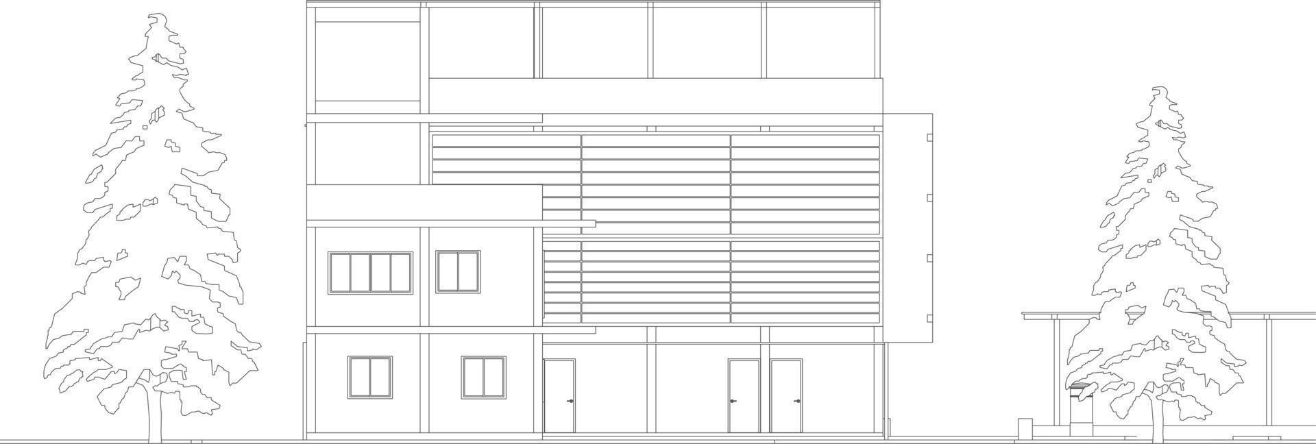 3D illustration of building project vector