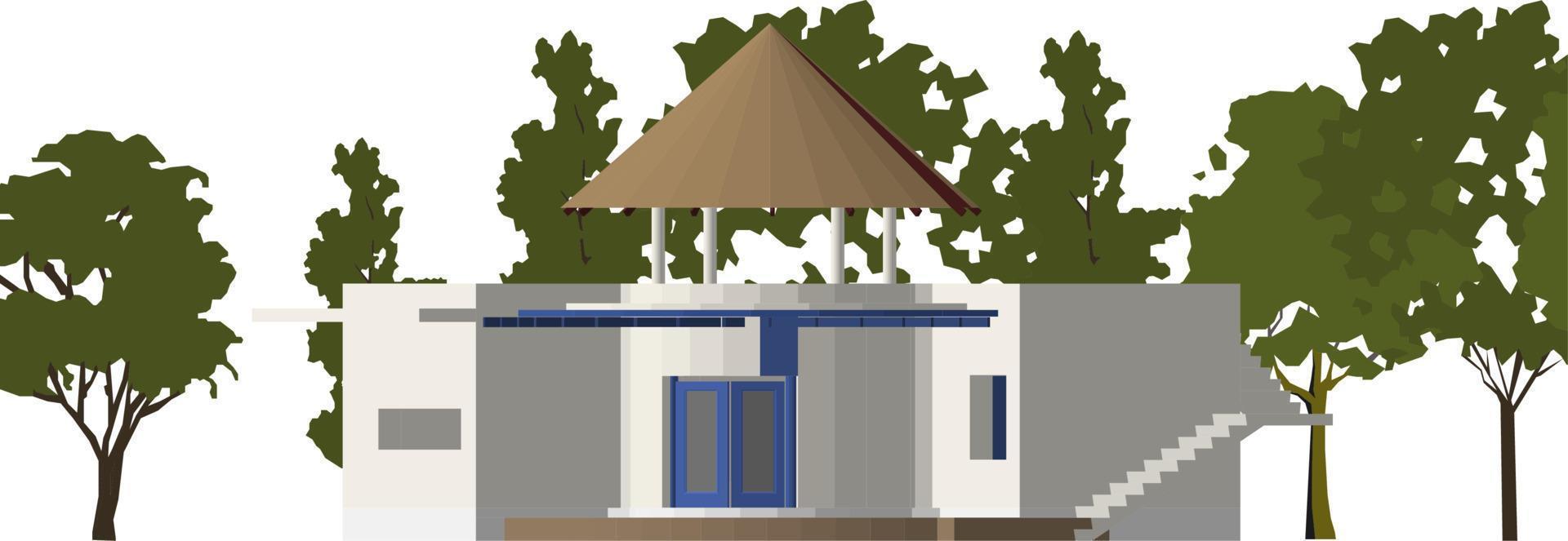 3D illustration of building project vector