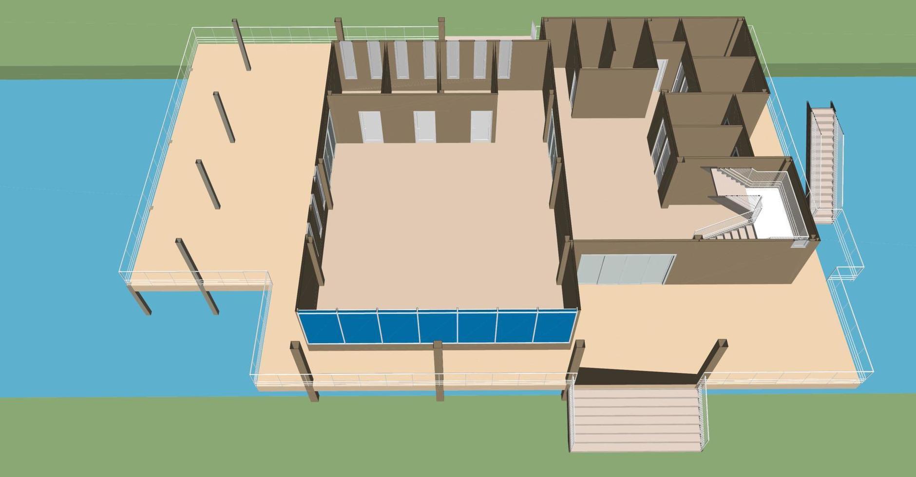 3D illustration of building project vector