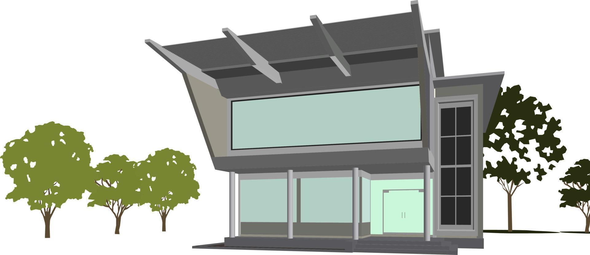 3D illustration of building project vector