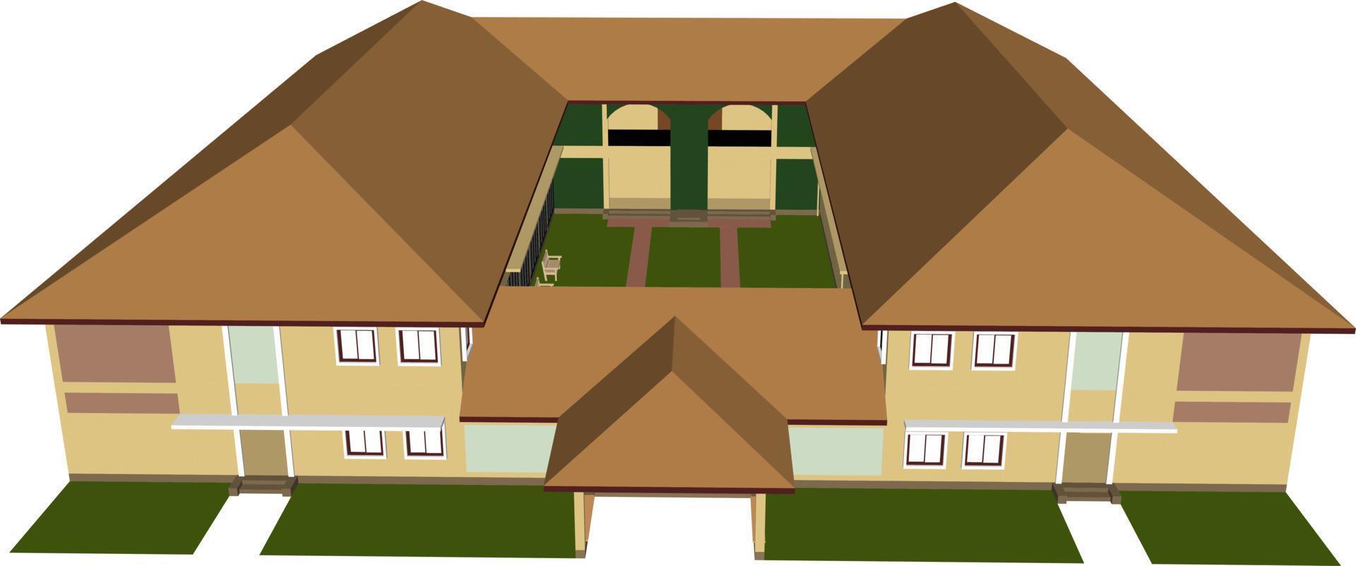 3D illustration of building project vector