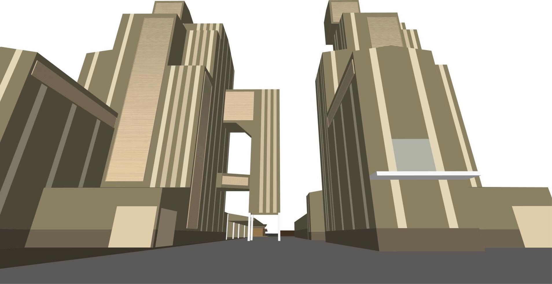 3D illustration of building project vector