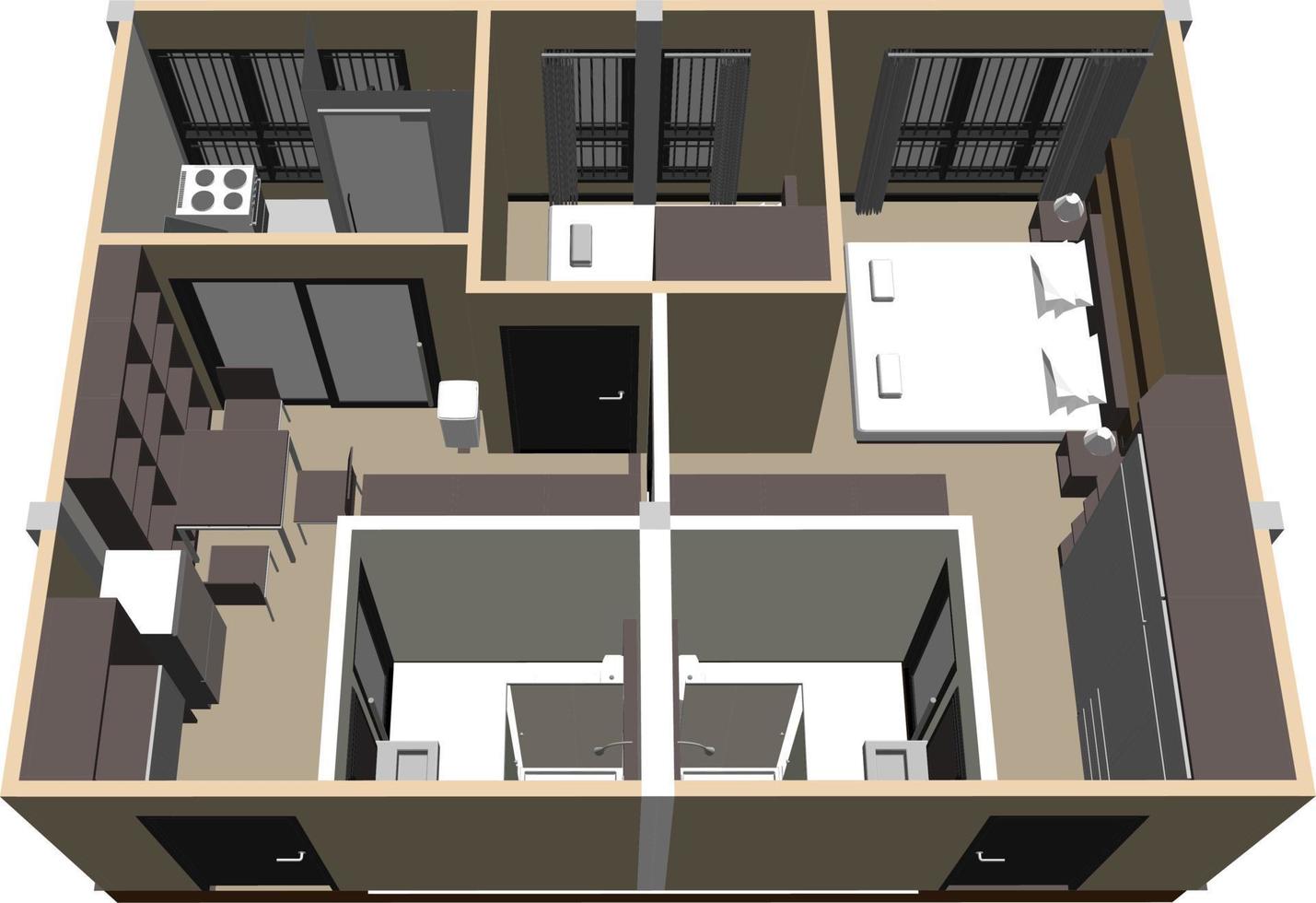 3D illustration of building project vector