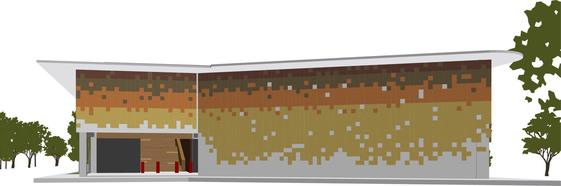 3D illustration of building project vector
