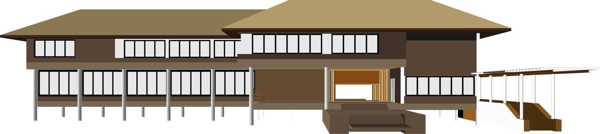 3D illustration of building project vector