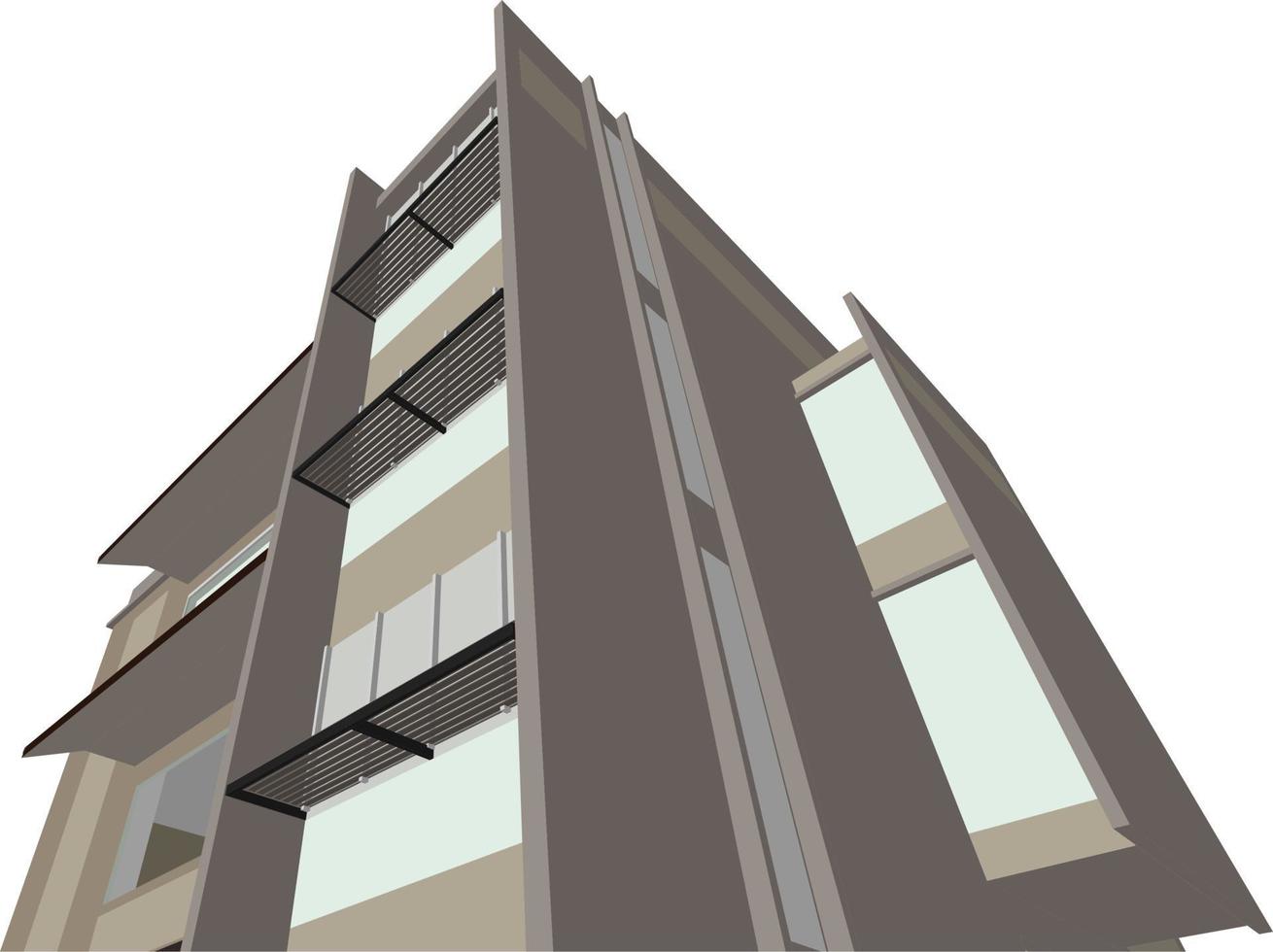 3D illustration of building project vector