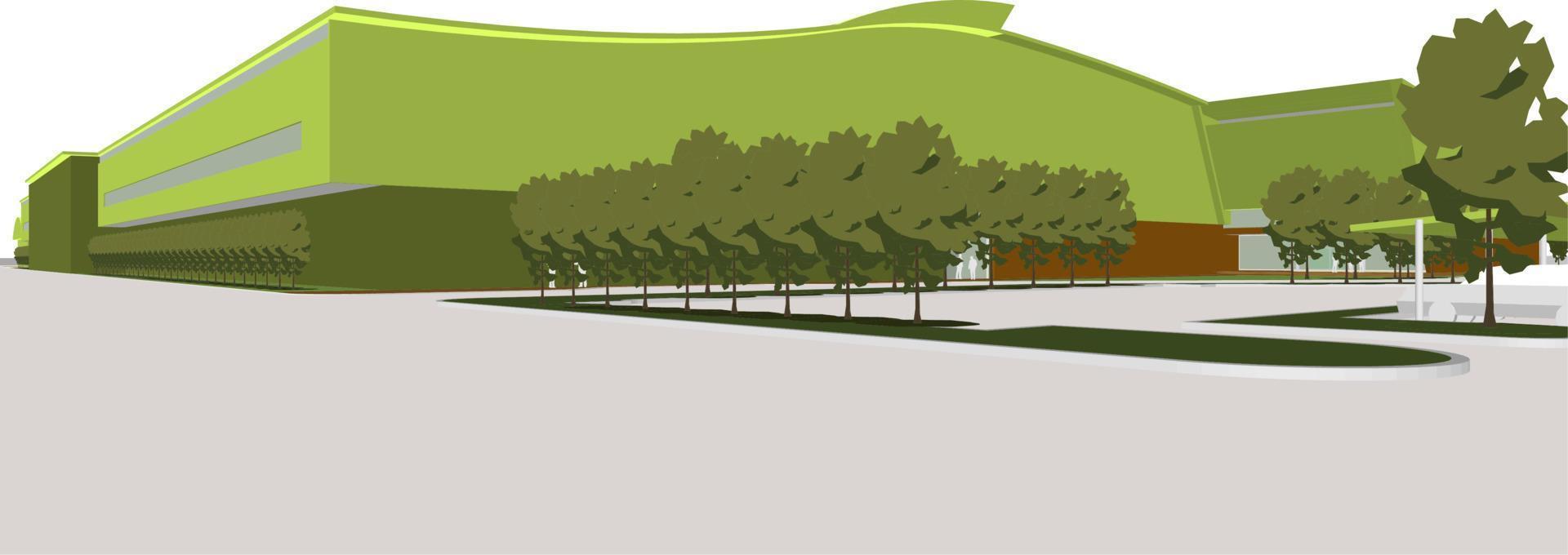 3D illustration of building project vector