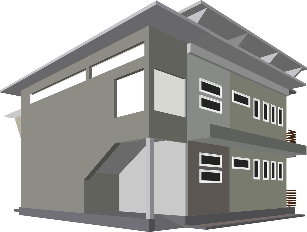 3D illustration of building project vector