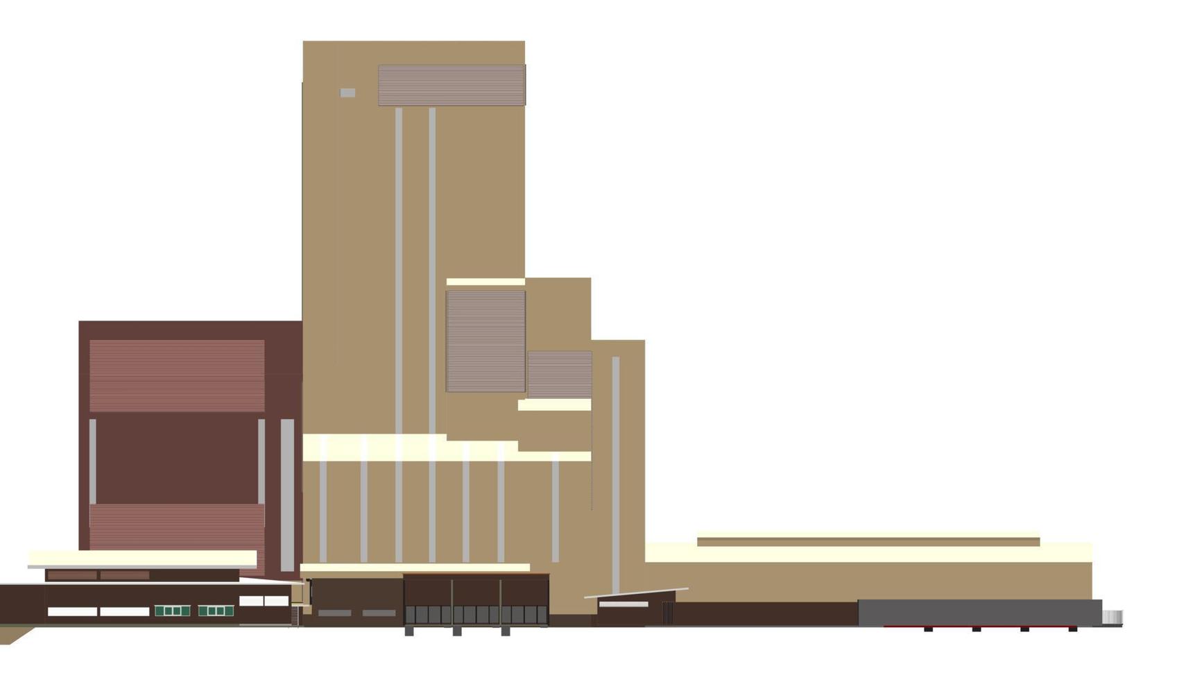 3D illustration of building project vector