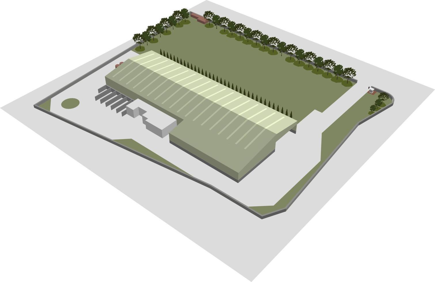 3D illustration of building project vector