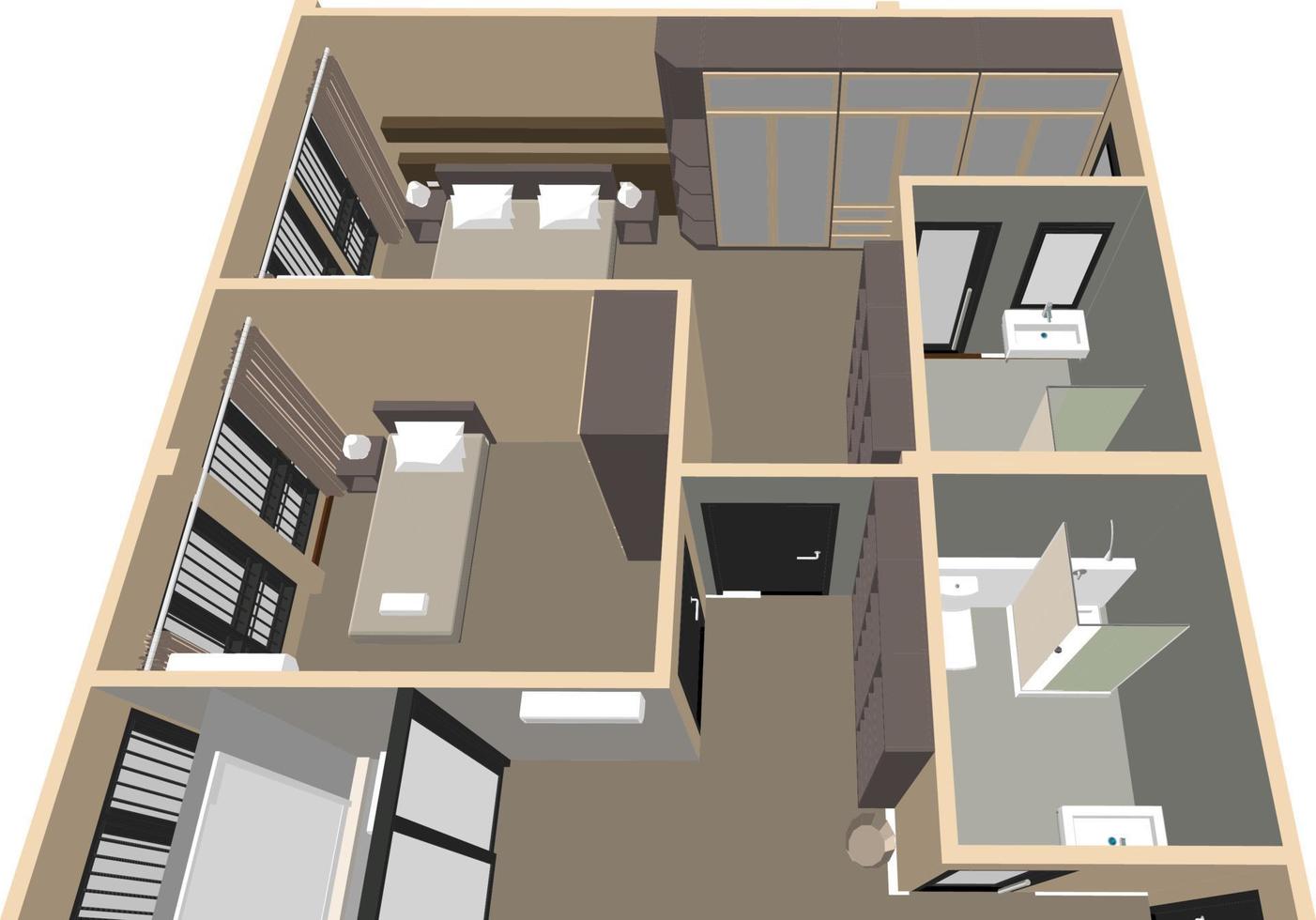 3D illustration of building project vector