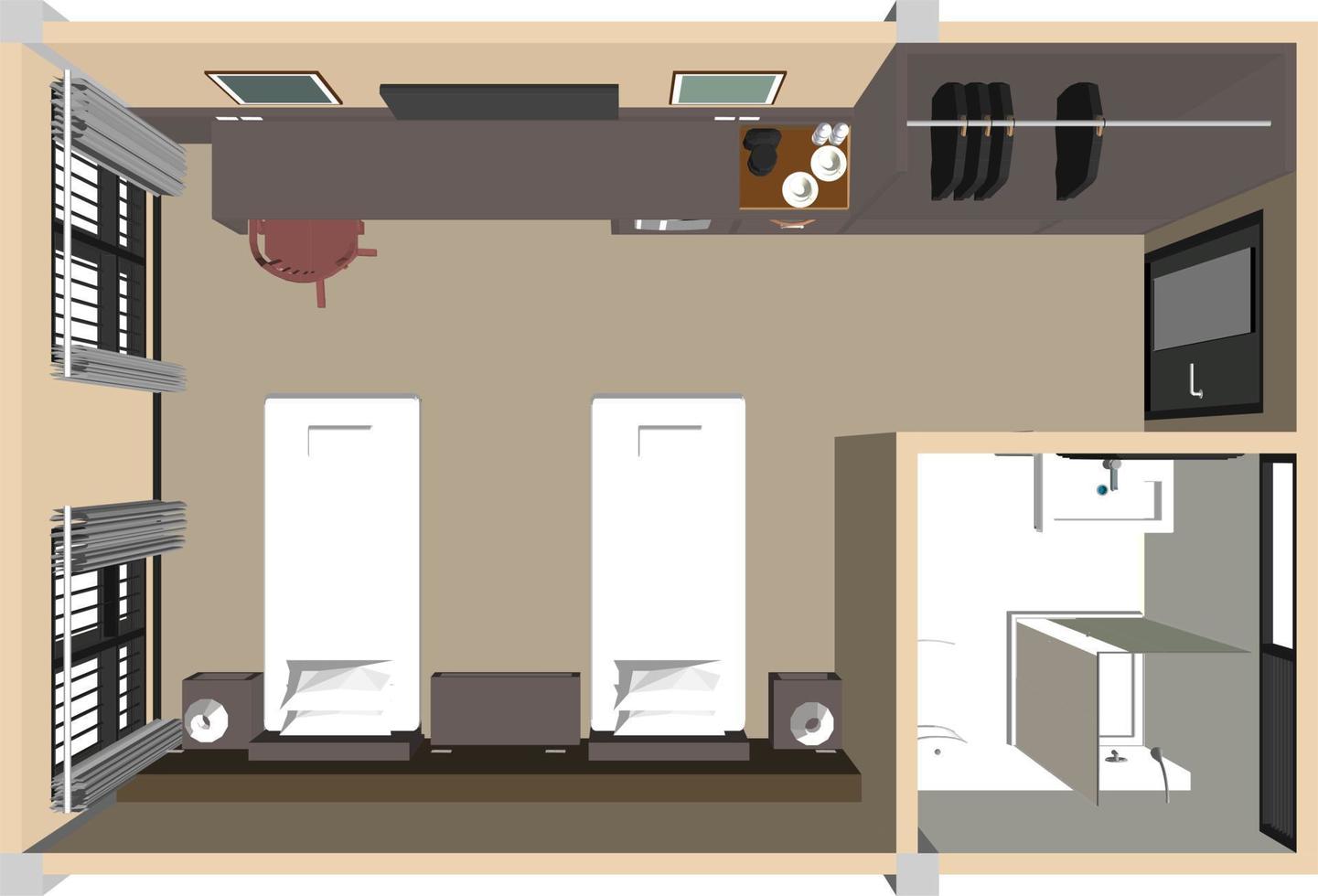 3D illustration of building project vector