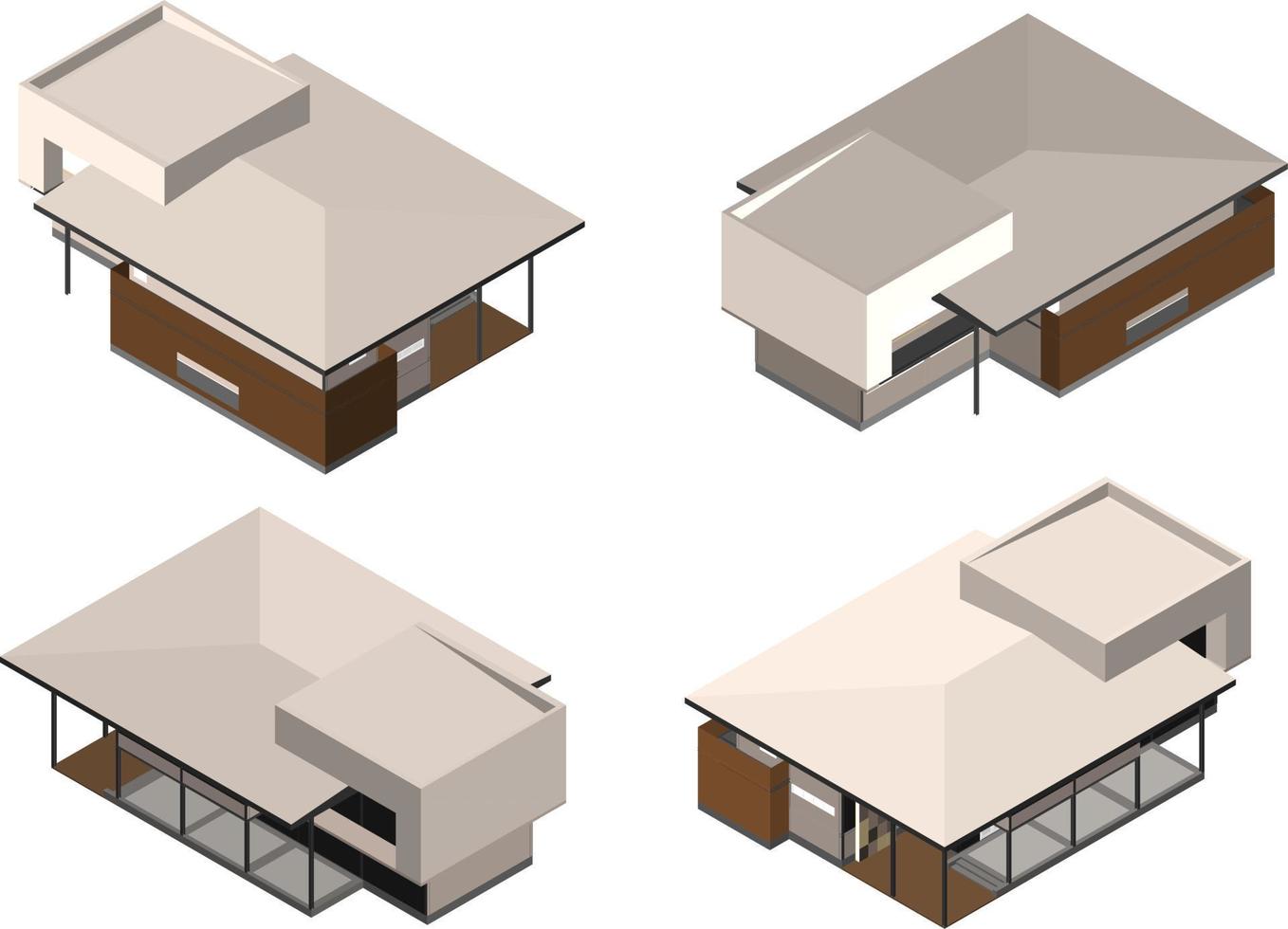 Ilustración 3D del proyecto de construcción vector