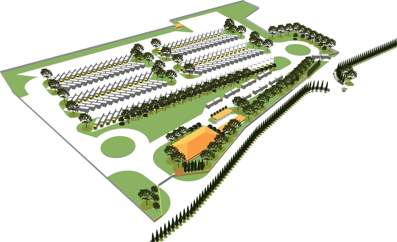 3D illustration of building project vector
