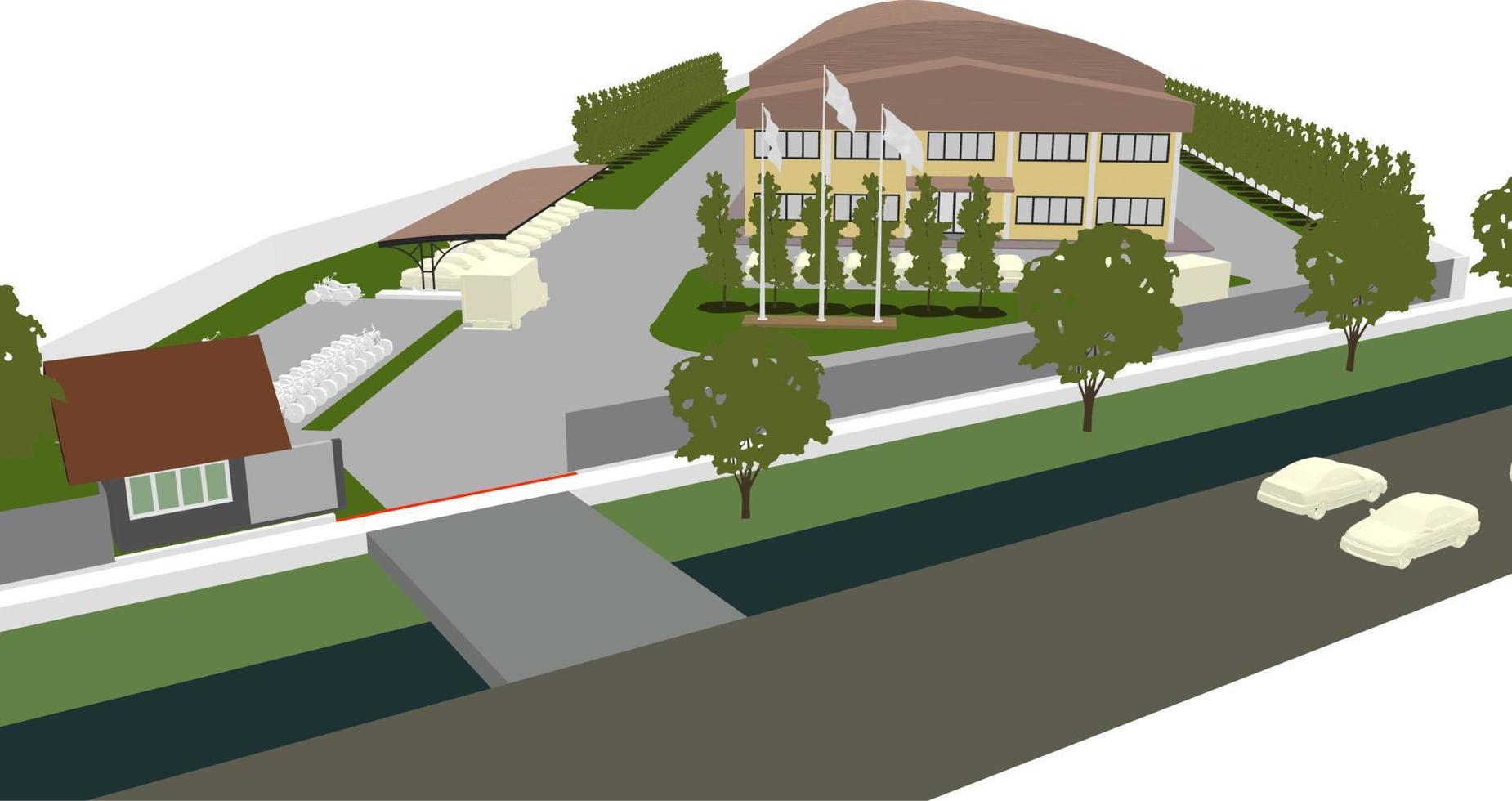 3D illustration of building project vector