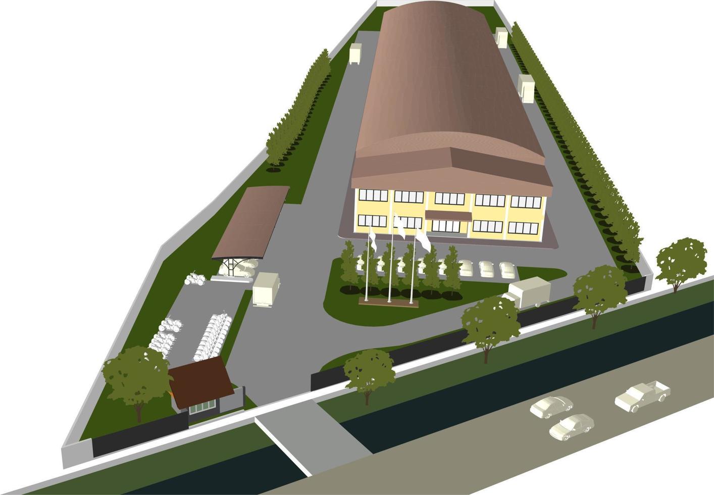 3D illustration of building project vector
