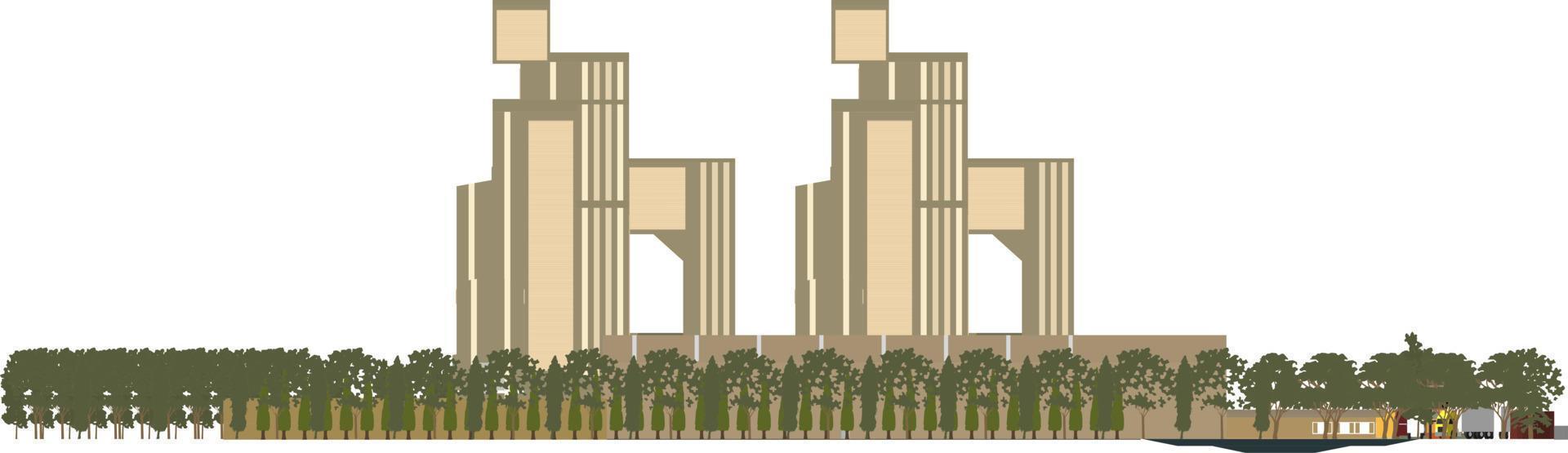 3D illustration of building project vector