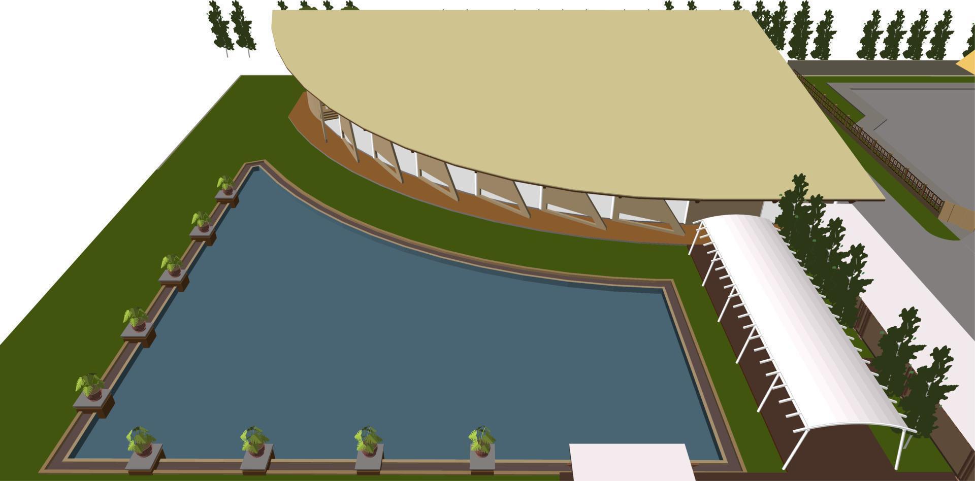 3D illustration of building project vector