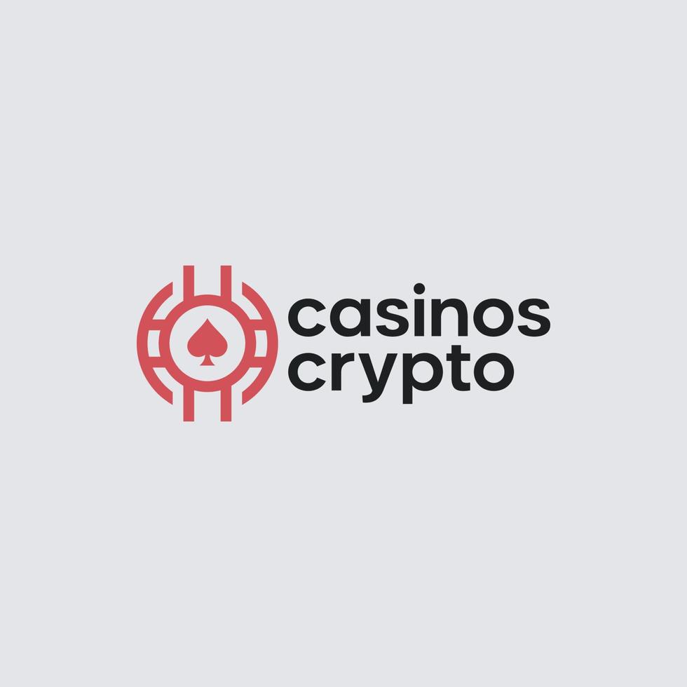 icono de logotipo de moneda de fichas de casino de criptomonedas vector