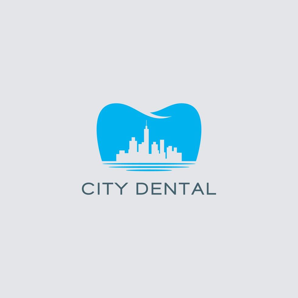 vector de diseño de logotipo dental de la ciudad