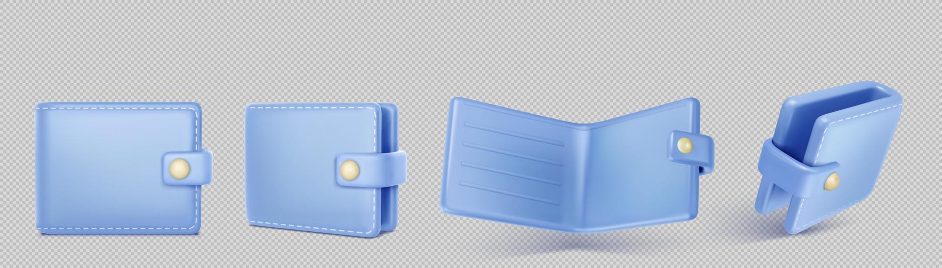 3d icon of wallet with pockets for money and cards vector