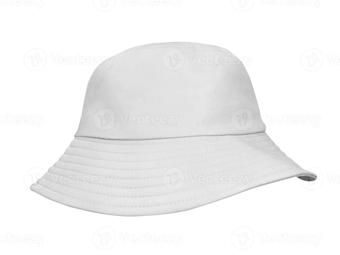 Sombrero de cubo blanco aislado sobre fondo blanco. foto