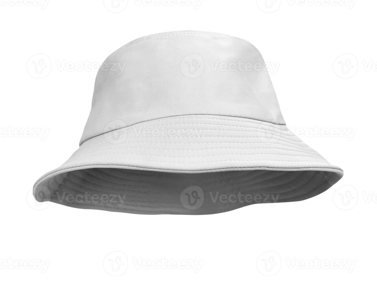 white bucket hat isolated on white photo