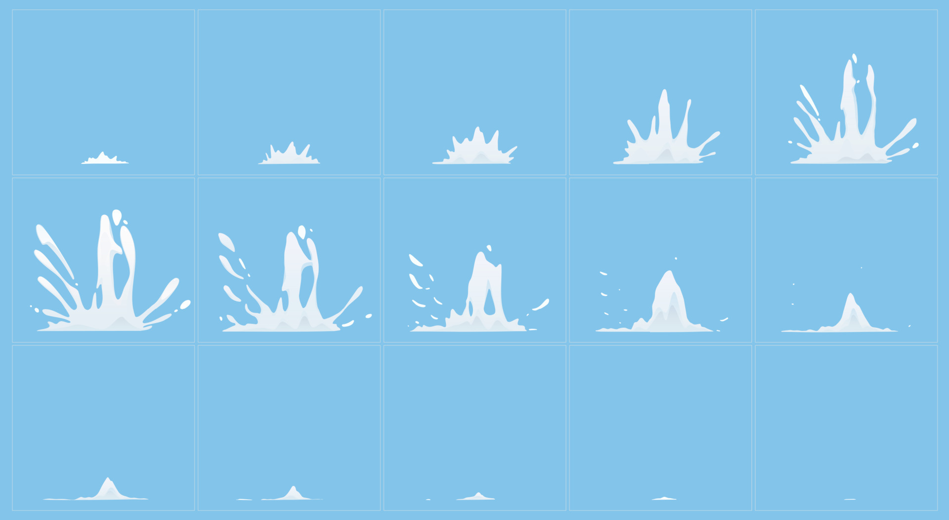 Animation sprite sheet of milk splashes 16914439 Vector Art at Vecteezy