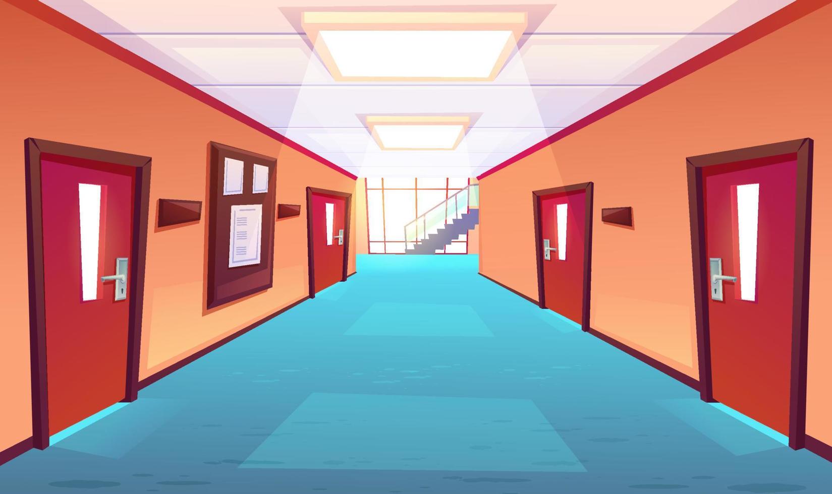 School corridor, hallway of college or university vector