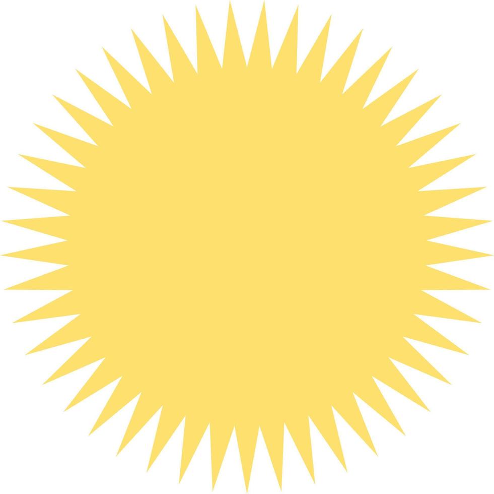 Bright yellow sun sticker vector