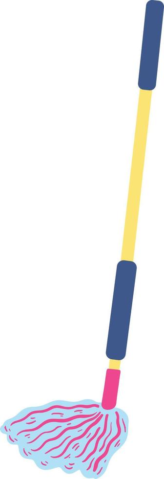 Handled mop illustration vector