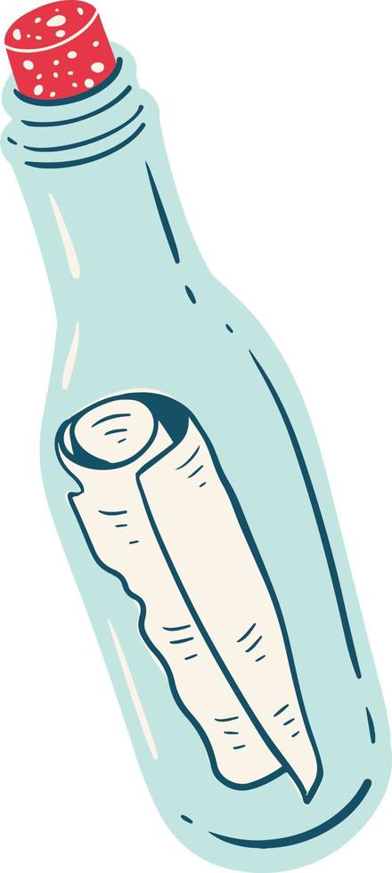 Message in a bottle illustration vector