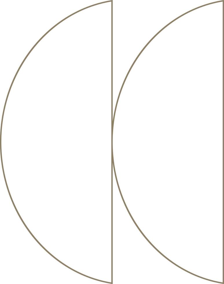 Monoline half circle illustration vector