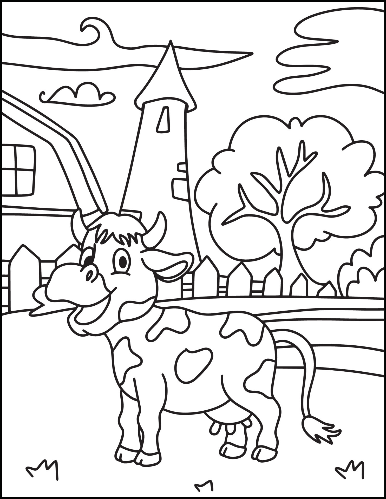 Kindergarten Farm Animal Coloring Pages
