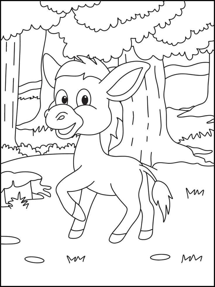 Horse Coloring Pages For Kids - Coloring Boook vector