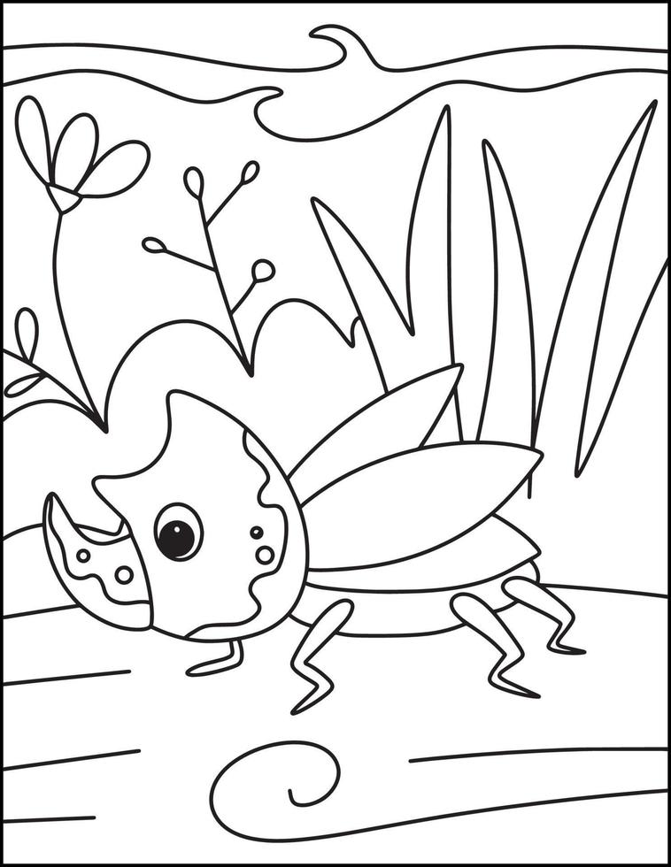 Cute Insects Coloring Pages For - Cute Insects Coloring Pages For Kids Vector