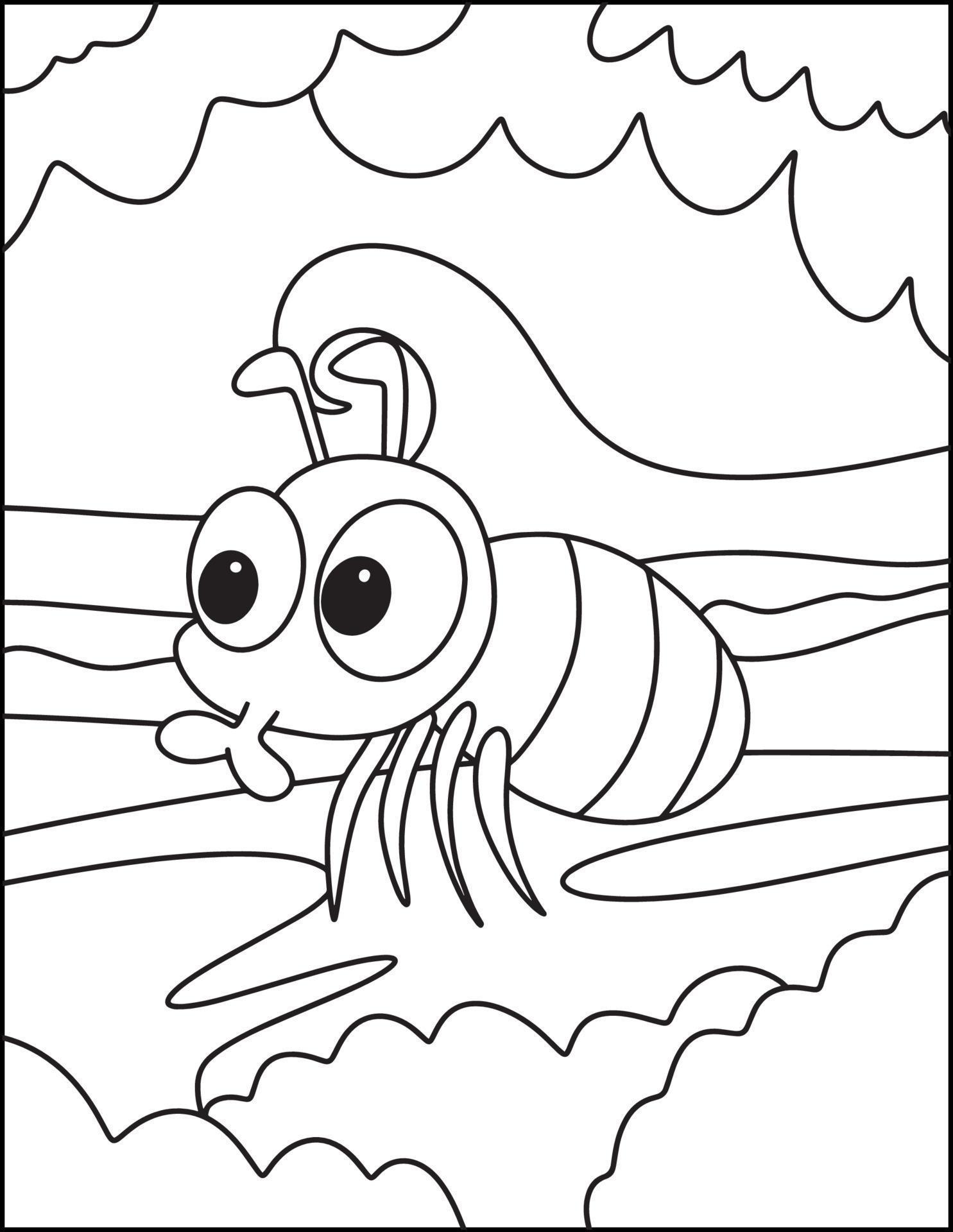 Cute Insects Coloring Pages For Kids 16915056 Vector Art at Vecteezy