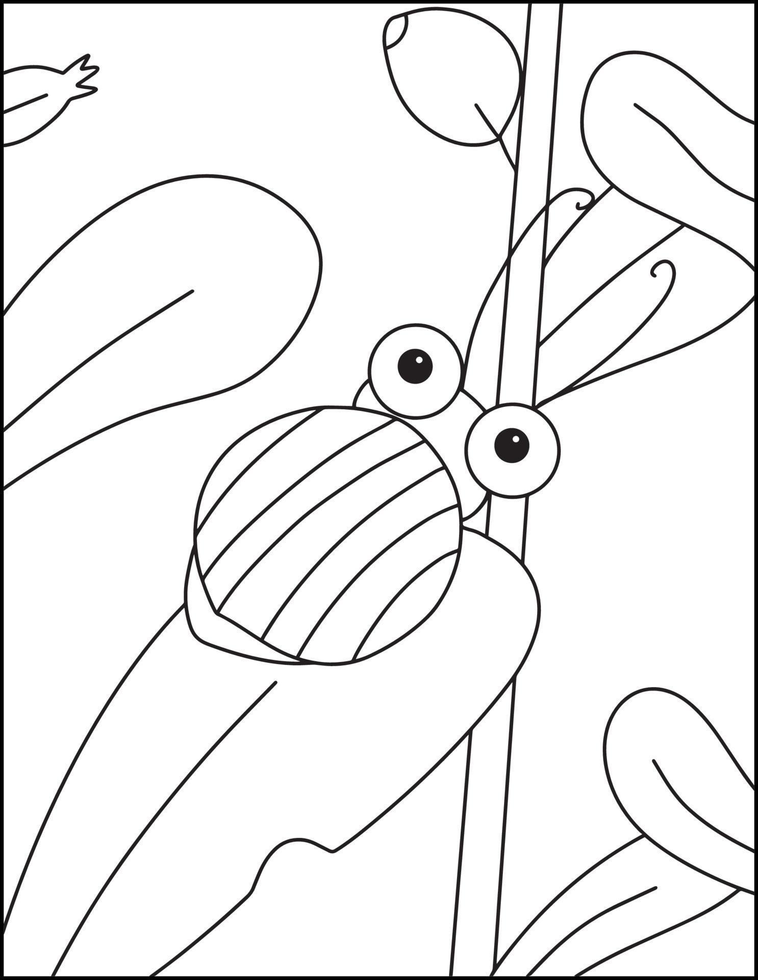 Cute Insects Coloring Pages For Kids 16915061 Vector Art at Vecteezy