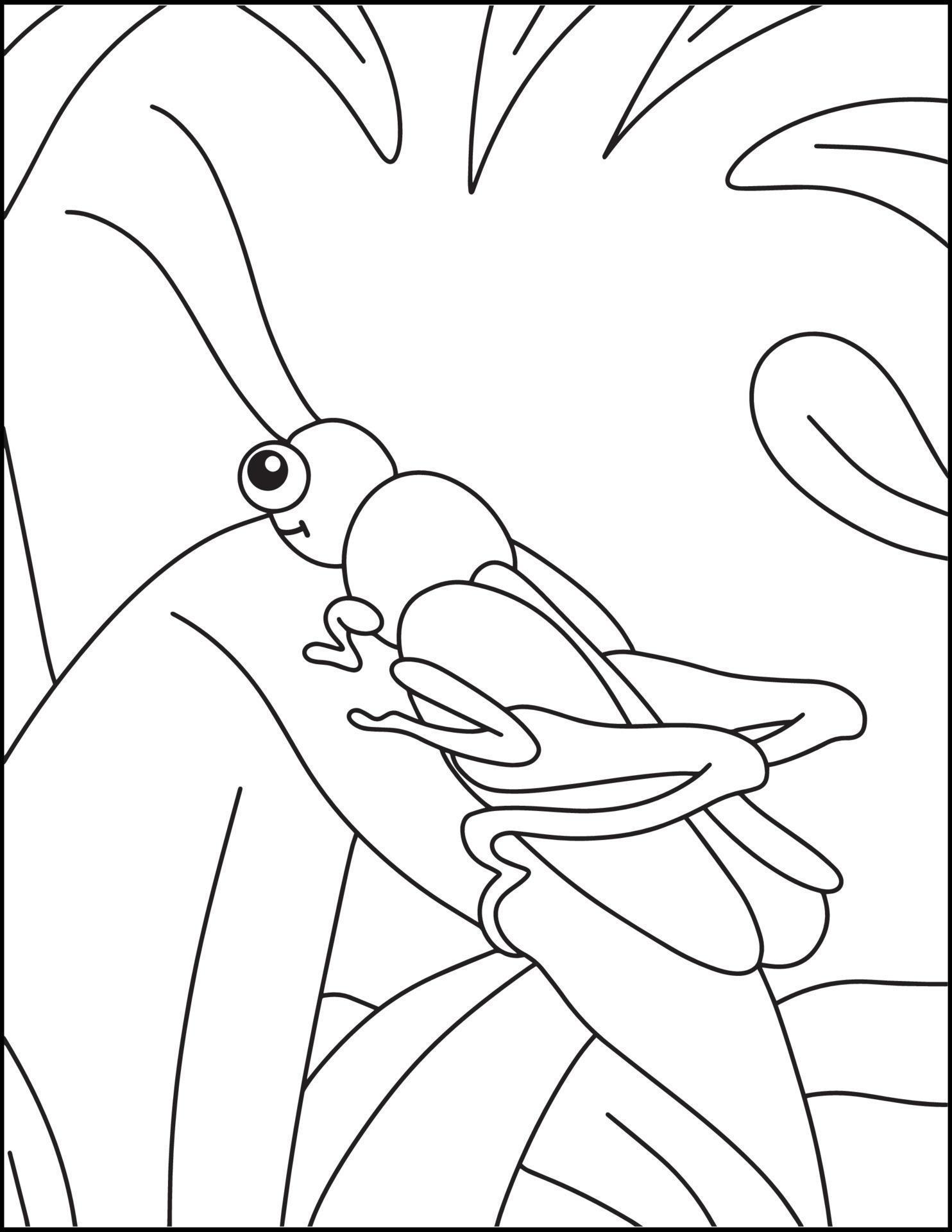Cute Insects Coloring Pages For Kids 16915070 Vector Art at Vecteezy