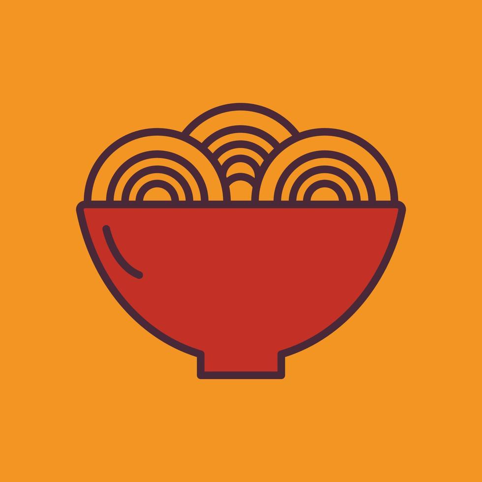 Ramen noodle Chinese and japan icon illustration. icon related to lunar new year. asian traditional. Two tone icon style. Simple vector design editable