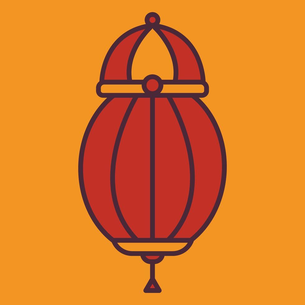 Chinese, japan lantern icon illustration. icon related to lunar new year. asian traditional. Two tone icon style. Simple vector design editable