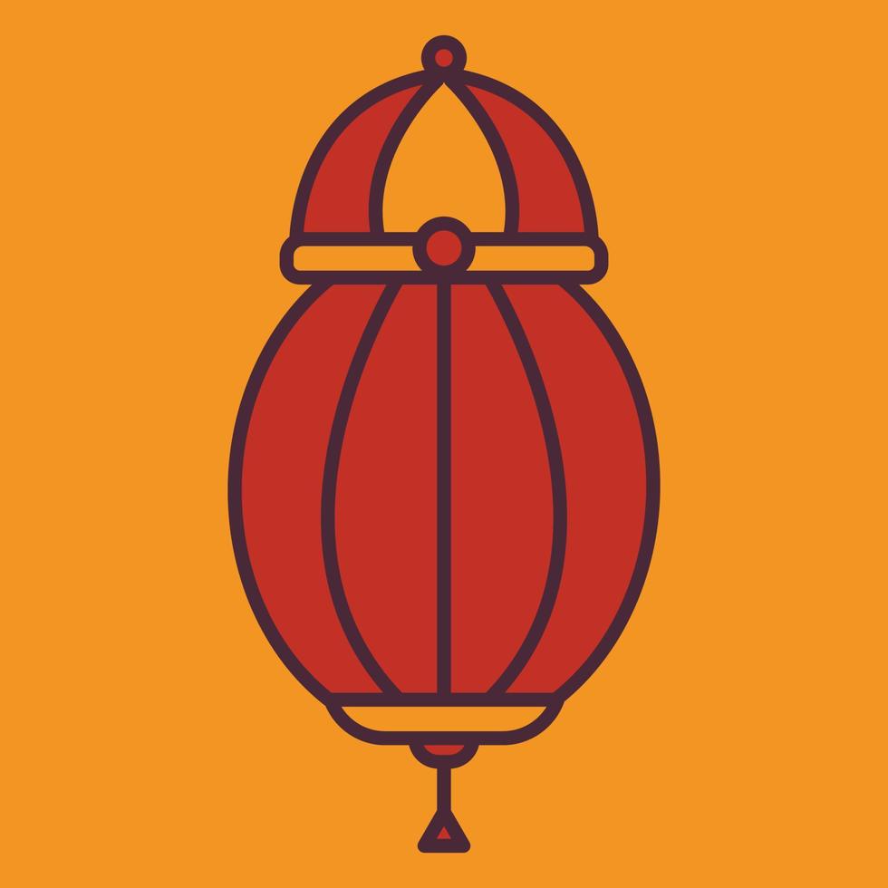 chino, ilustración del icono de la linterna de Japón. icono relacionado con el año nuevo lunar. asiático tradicional. estilo de icono de dos tonos. diseño vectorial simple editable vector