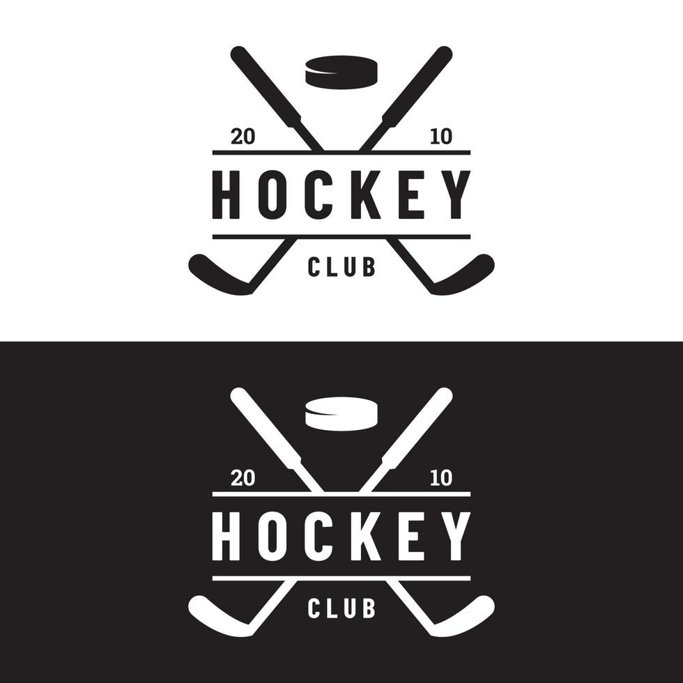 ice hockey sport badge template with hockey ball and stick.For club, tournament,emblem,championship and business. vector