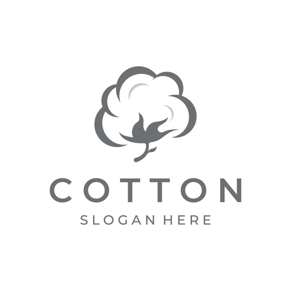 Logo design natural organic soft cotton flower plant for business, textile,clothing and beauty. vector