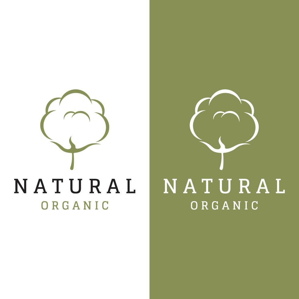 diseño de logotipo planta de flor de algodón suave orgánico natural para negocios, textiles, ropa y belleza. vector