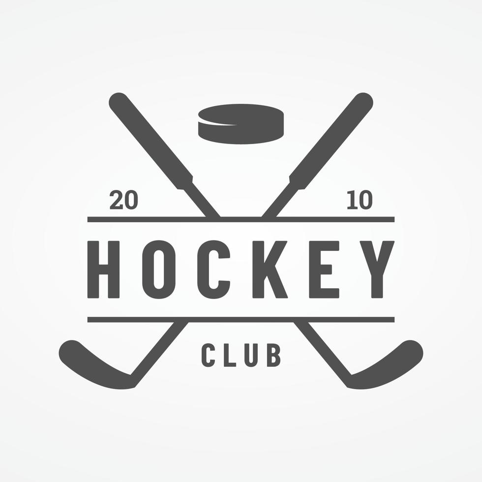 ice hockey sport badge template with hockey ball and stick.For club, tournament,emblem,championship and business. vector