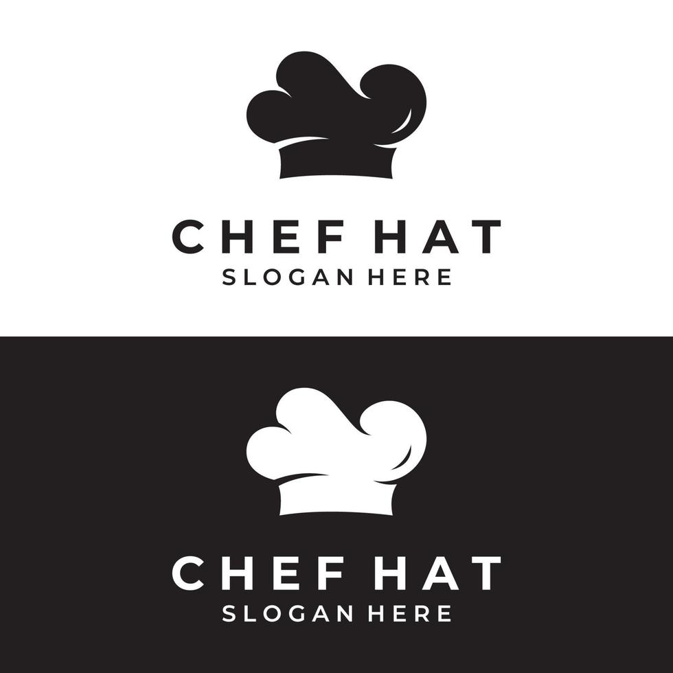 Professional chef or kitchen chef hat logo template design. Logo for business, home cook and restaurant chef. vector