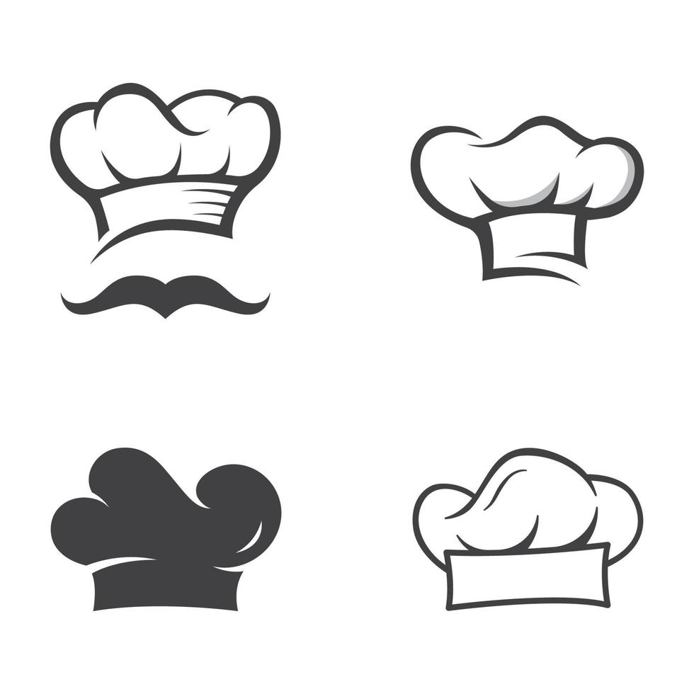 chef profesional o diseño de plantilla de logotipo de sombrero de chef de cocina. logo para negocios, cocinero casero y chef de restaurante. vector